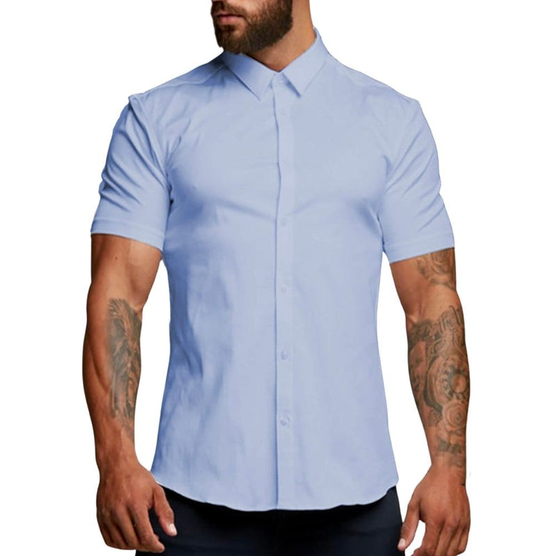 Camisa Social Slim Fit Premium Manga Curta Luxo Moda Estilo