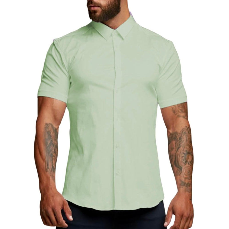 Camisa Social Slim Fit Premium Manga Curta Luxo Moda Estilo