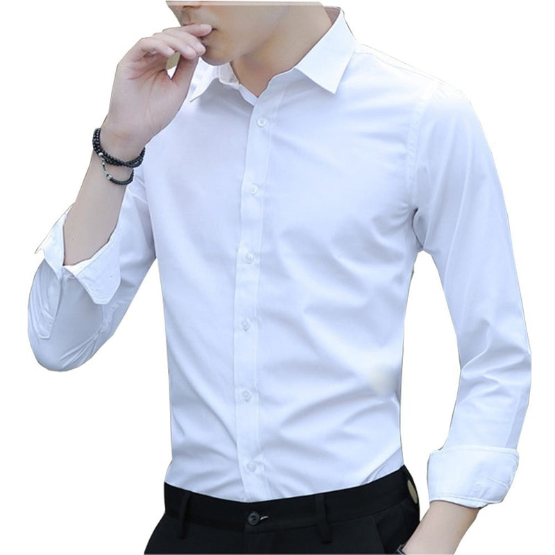 Camisa Social Masculina Microfibra Branco Modelagem slim 100%